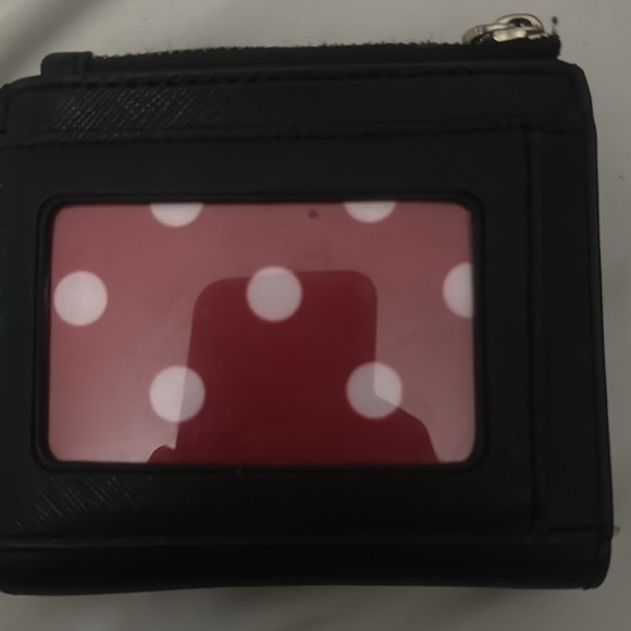NWOT. Kate Spade Black Wallet with Red Polka Dot Bow - Picture 2 of 3